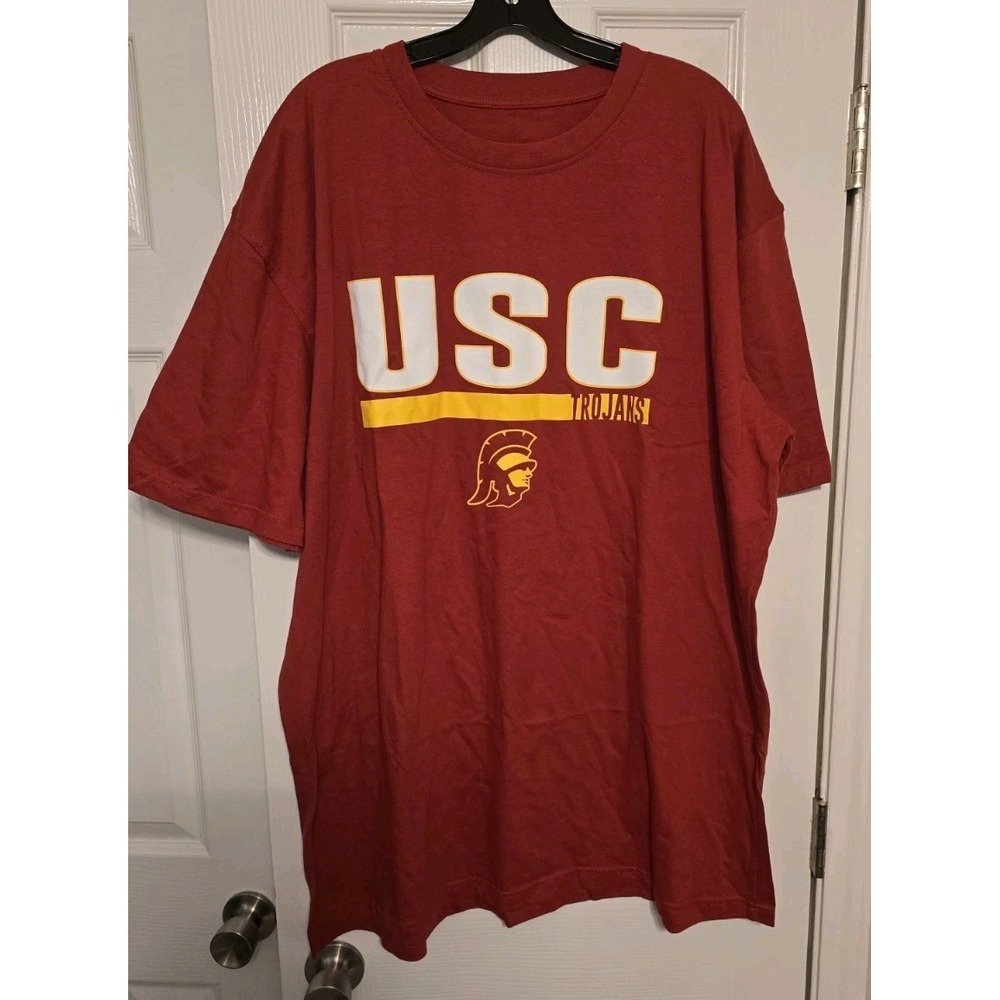 Mens Profile Varsity NCAA USC Trojans 2XLT Red Big & Tall Tee T-Shirt